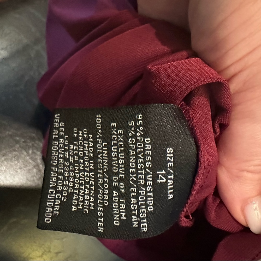 🔥👗R&M Collection Merlot 2 Piece Dress with Jacket Sz 14 - Picture 9 of 9